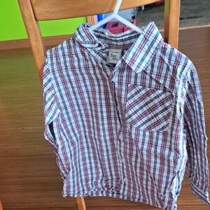 Plaid Kids Shirt - Red and White